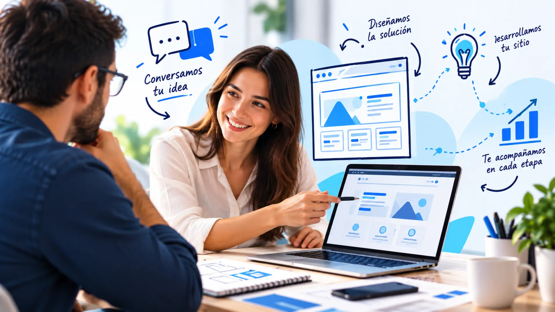 Comunicaci&oacute;n directa y acompa&ntilde;amiento durante el desarrollo web