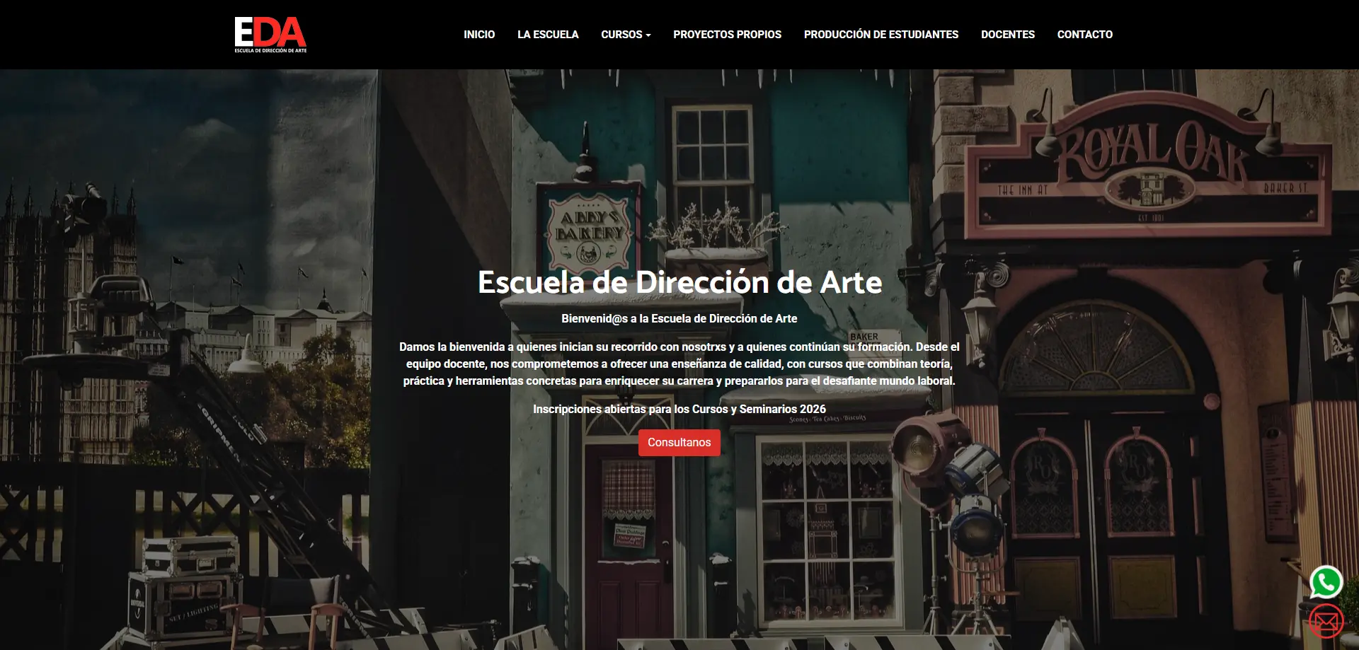 Sitio web de la Escuela de Direcci&oacute;n de Arte desarrollado por Podio Creativo