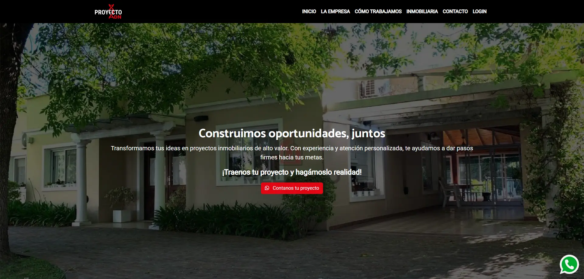 Sitio web de Proyecto ADN desarrollado por Podio Creativo